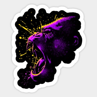 Psychedelic gorilla Sticker